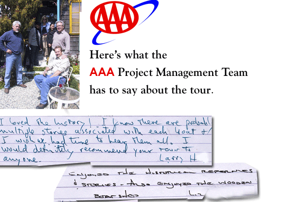 AAA Project Management Team comments on the Sausalito Wooden Boat Tour